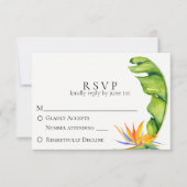 Tropical Island Botanical Wedding RSVP (Vorderseite)