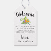 Tropical Island Botanical Wedding Welcome Bag Geschenkanhänger (Vorderseite)