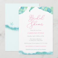Tropical Island Brautparty Aqua and Fuchsia
