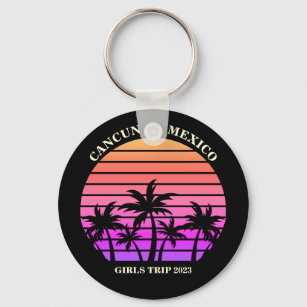 Tropical Island Custom Beach Palm Tree Girls Trip Schlüsselanhänger