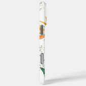 Tropical Island Floral Monogram Script Gold White Case-Mate iPhone Hülle (Rückseite / Rechts)