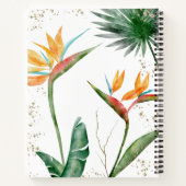 Tropical Island Floral Monogram Script Gold White Notizblock (Rückseite)