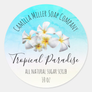 Tropical Island Floral Sugar Scrub Produktkennzeic Runder Aufkleber