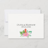 Tropical Island Floral Wedding RSVP Karte (Rückseite)