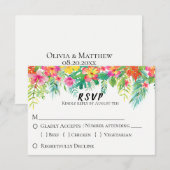 Tropical Island Floral Wedding RSVP Karte (Vorne/Hinten)