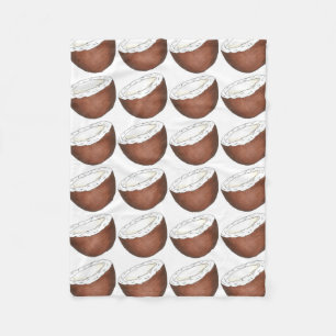 Tropical Island Fruit Beach Coconut Print Fleecedecke