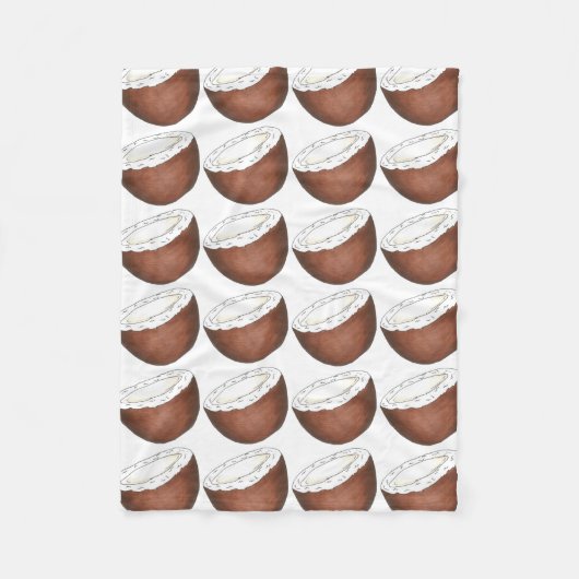 Tropical Island Fruit Beach Coconut Print Fleecedecke (Vorderseite)