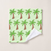 Tropical Island Green Palm Tree Palmtree Print Badhandtuch Set (Waschlappen)