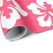 Tropical Island Hawaiian Hibiskus Flown Pink Geschenkpapier (Rolleneckpunkt)