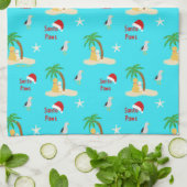 Tropical Island Hunde Weihnachtsküche Handtuch (Gefaltet)