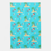 Tropical Island Hunde Weihnachtsküche Handtuch (Vertikal)