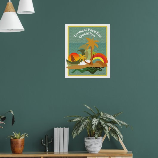 Tropical Island Illustration Poster (Wohnzimmer 1)