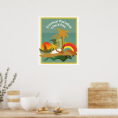 Tropical Island Illustration Poster (Küche)