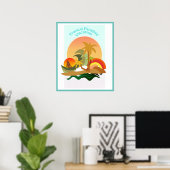 Tropical Island Illustration Poster (Heimbüro)