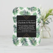 Tropical Island Palm Blätter Hochzeit Einladung (Stehend Vorderseite)