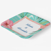 Tropical Island Palm Hibiskus Wedding & Dusche Pappteller (Gewinkelt)