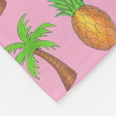 Tropical Island Palm Tree Ananas Pink Flamingo Fleecedecke (Ecke)