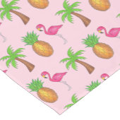 Tropical Island Palm Tree Ananas Pink Flamingo Kurzer Tischläufer (Ecke)