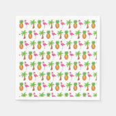 Tropical Island Palm Tree Ananas Pink Flamingo Serviette (Vorderseite)