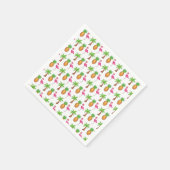 Tropical Island Palm Tree Ananas Pink Flamingo Serviette (Ecke)