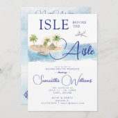 Tropical Island Palm Tree Destination Bachelorette Einladung (Vorne/Hinten)