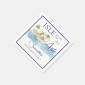 Tropical Island Palm Tree Destination Bachelorette Serviette (Ecke)