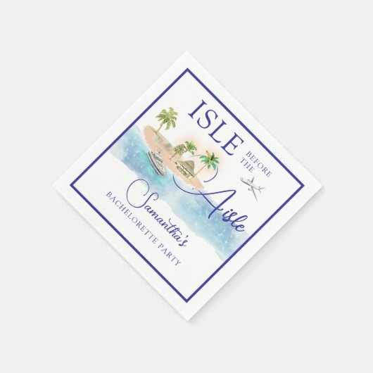 Tropical Island Palm Tree Destination Bachelorette Serviette (Ecke)