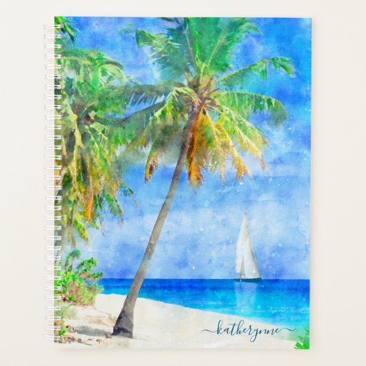 Tropical Island Palm Tree mit Sailboat Planer (Vorderseite)