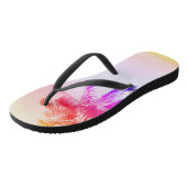 Tropical Island Palm Tree Retro Beach Badesandalen (Schrägansicht)