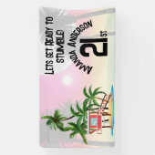 Tropical Island Palm Tree Sonnenuntergang Einladun Banner (Vertikal)