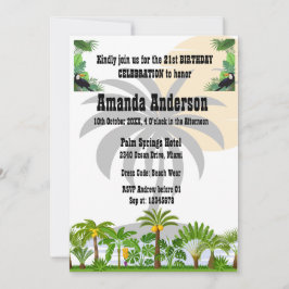 Tropical Island Palm Tree Sonnenuntergang Einladun Einladung