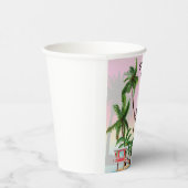 Tropical Island Palm Tree Sonnenuntergang Einladun Pappbecher (Rechts)