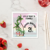 Tropical Island Palm Tree Sonnenuntergang Einladun Serviette (Beispiel)