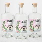 Tropical Island Palm Tree Sunset Alkoholflaschenetikett (Flaschen)