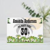 Tropical Island Palm Tree Sunset Dankeskarte (Stehend Vorderseite)