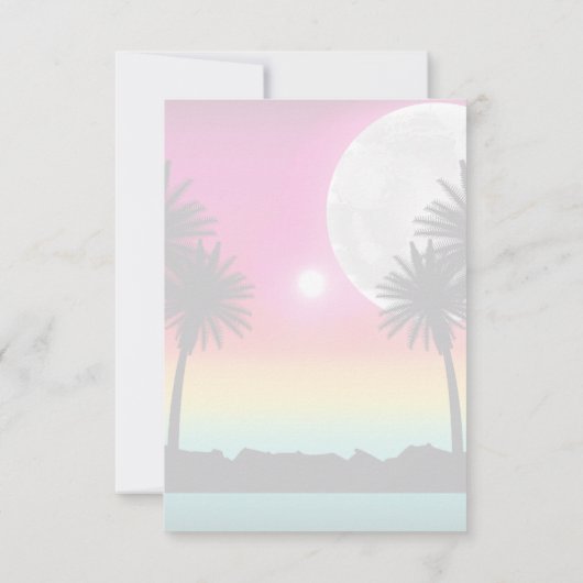 Tropical Island Palm Tree Sunset Dankeskarte (Rückseite)