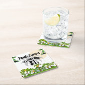 Tropical Island Palm Tree Sunset Rechteckiger Pappuntersetzer (Vor Ort)