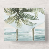 Tropical Island Palm Trees Ocean Beach Hochzeit All In One Einladung (Rückseite)