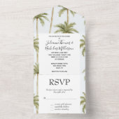 Tropical Island Palm Trees Wedding All In One Einladung (Innen Boden)