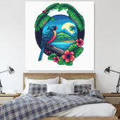 Tropical Island Palms Beach Travel Retro Leinwand (Insitu (Schlafzimmer))