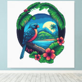 Tropical Island Palms Beach Travel Retro Leinwand (Insitu (Holzboden))