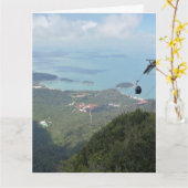 Tropical Island Panorama with Cable Car Karte (Gelbe Blume)