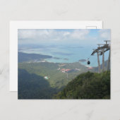 Tropical Island Panorama with Cable Car Postkarte (Vorne/Hinten)