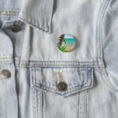Tropical Island Paradise Beach Personalisiert Button (Beispiel)