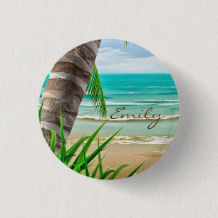 Tropical Island Paradise Beach Personalisiert Button