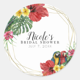 Tropical Island Paradise Birds Floral Botanical Runder Aufkleber