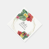 Tropical Island Paradise Birds Floral Botanical Serviette (Ecke)