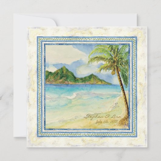 Tropical Island Paradise - Einladung zur Hochzeit (Rückseite)