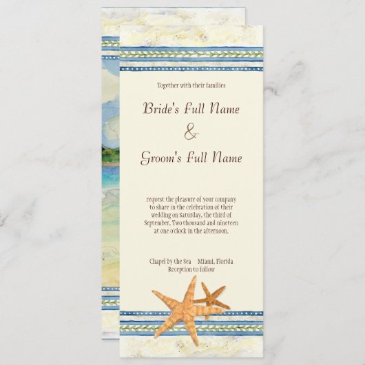 Tropical Island Paradise - Einladung zur Hochzeit (Vorne/Hinten)