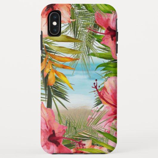 Tropical Island Paradise Hibiskus Blume Case-Mate iPhone Hülle (Rückseite)